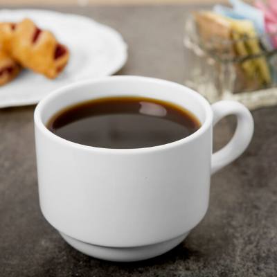Libbey Slenda 9 oz. Royal Rideau White Stacking Porcelain Tea Cup