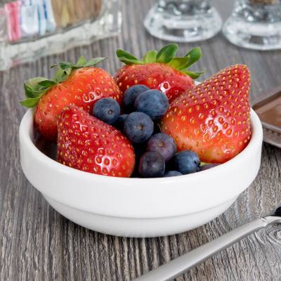 Libbey Slenda 6 oz. Royal Rideau White Stacking Porcelain Fruit Bowl