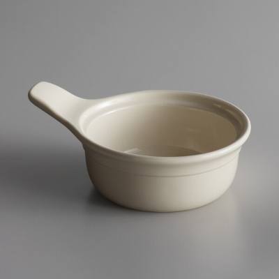 Libbey 950027722 Casablanca 15 oz. Cream White Large Porcelain Casserole Dish with Handle