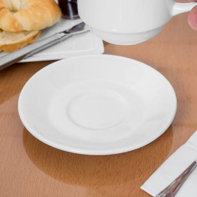Libbey Slenda 5 7/8" Royal Rideau White Porcelain Tea Saucer