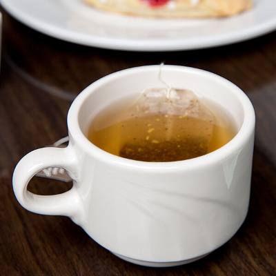 Libbey 950038123 Cascade 8.5 oz. Ivory (American White) Flint Porcelain Stacking Cup