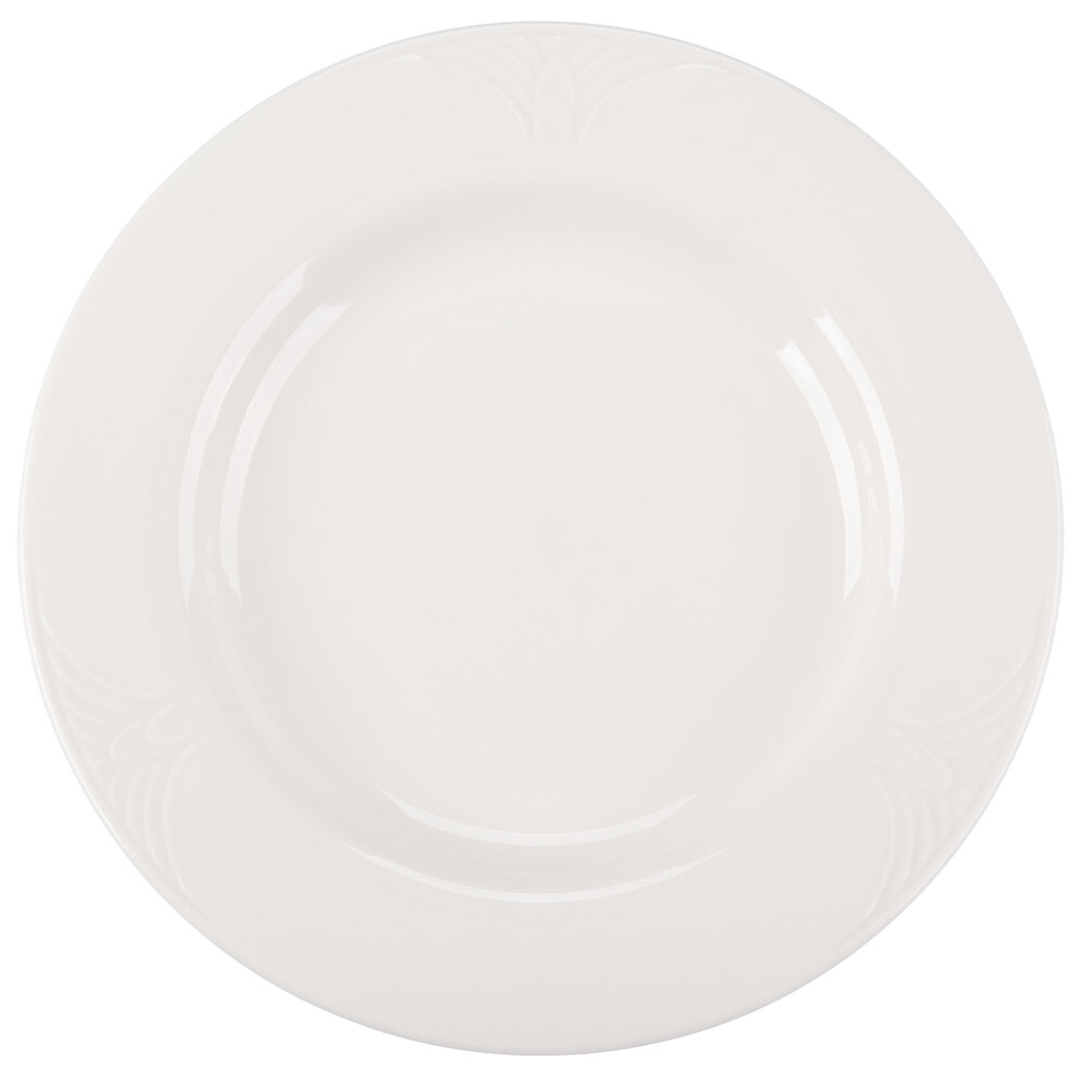 Reserve by Libbey 950041526 Cafe Royal 6 3/8" Royal Rideau White Medium Rim Porcelain Plate - 36/Case