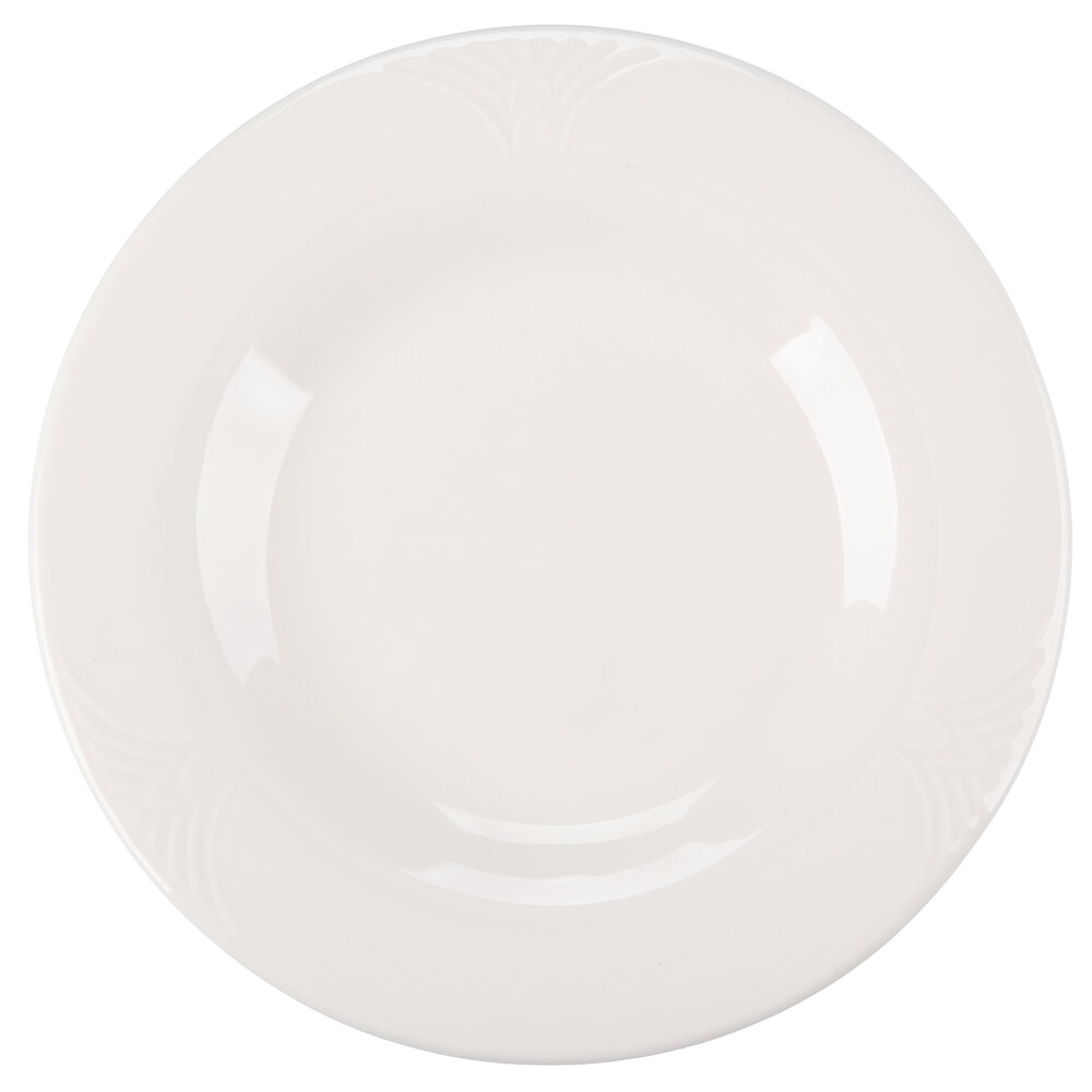 Reserve by Libbey 950041544 Cafe Royal 5 5/8" Royal Rideau White Medium Rim Porcelain Plate - 36/Case