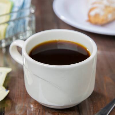 Libbey 950093107 Cascade 8.5 oz. Ivory (American White) Savoy Flint Porcelain Stacking Cup