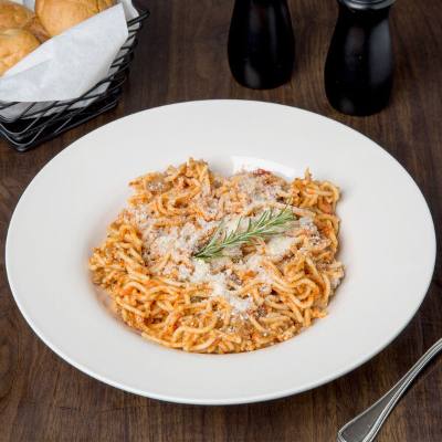 Libbey 950093644 Flint 22 oz. Ivory (American White) Uncarved Wide Rim Porcelain Pasta Bowl