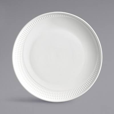 Libbey 968001519 Zipline 10 5/8" Royal Rideau White Porcelain Coupe Plate