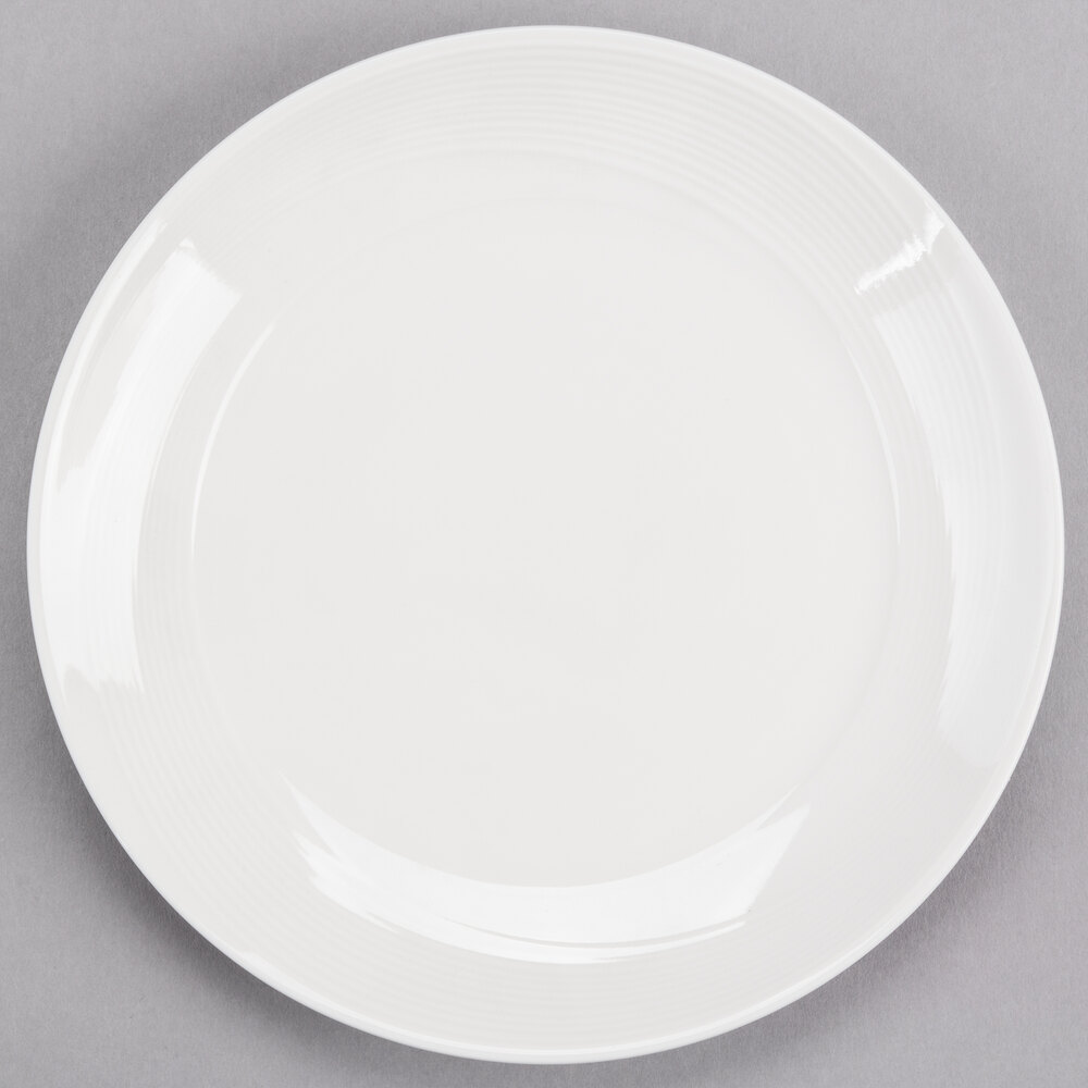 Reserve by Libbey 987659304 Silk 7 1/8" Round Royal Rideau White Porcelain Coupe Plate - 36/Case