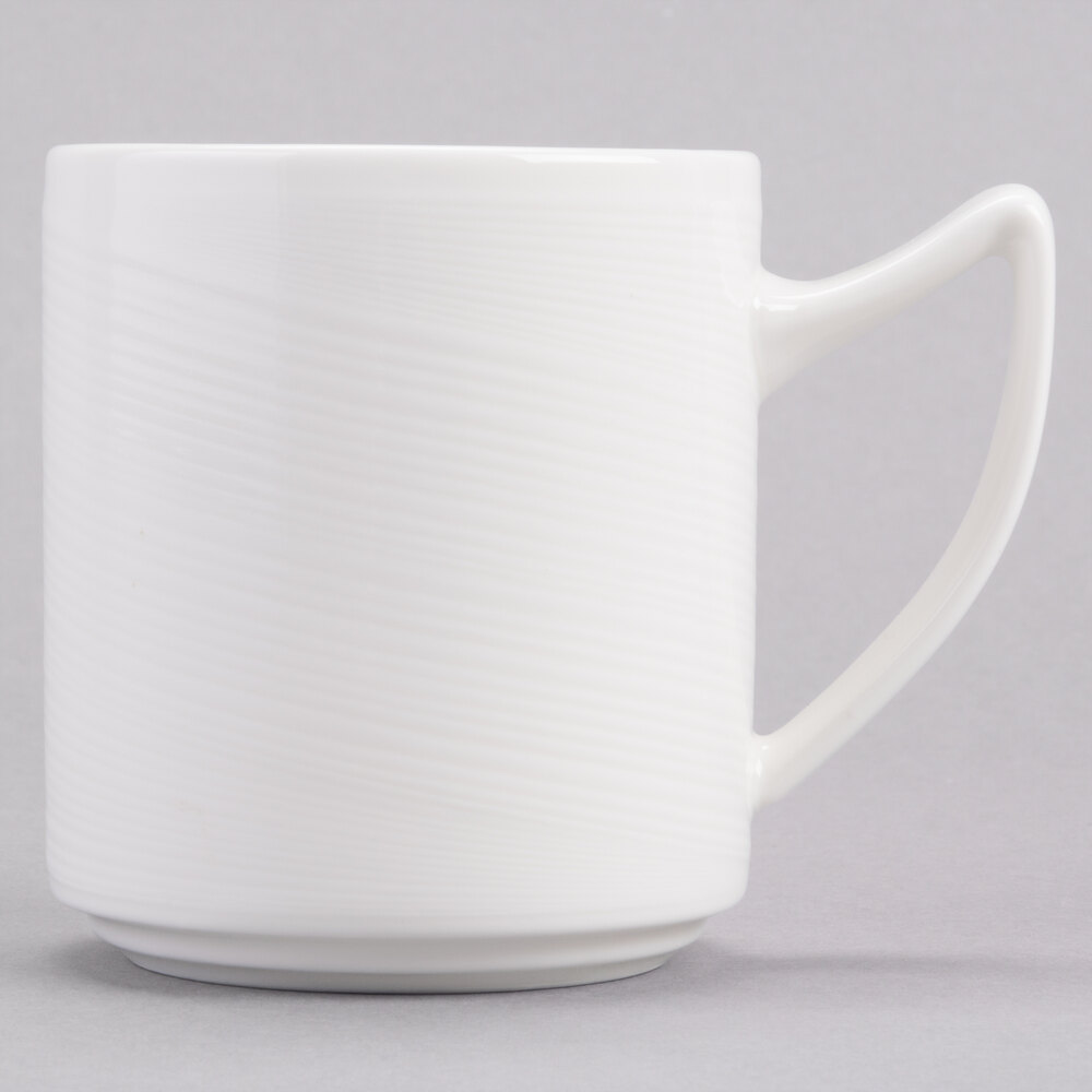 Reserve by Libbey 987659387 Silk 12.25 oz. Royal Rideau White Porcelain Stacking Mug - 36/Case