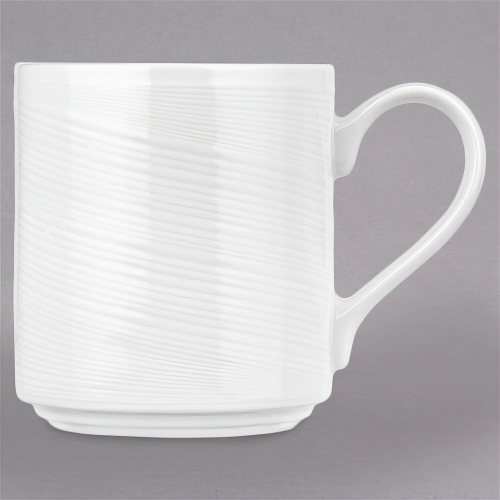 Reserve by Libbey 987659437 Silk 12.25 oz. Royal Rideau White Stacking Porcelain Mug - 36/Case