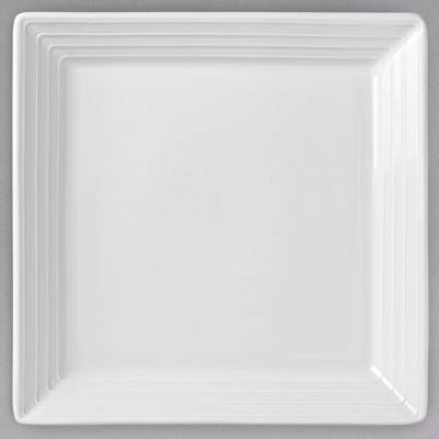 Libbey 999001136 Galileo Constellation 8 1/2" Square Lunar Bright White Porcelain Plate