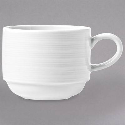 Libbey 999001531 Galileo Constellation 9 oz. Lunar Bright White Stacking Porcelain Cup