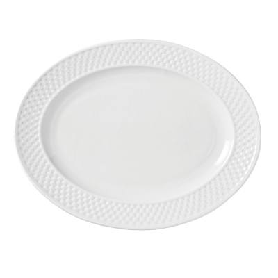 Libbey 999013009 EOS Constellation 13 1/4" x 10 1/4" Oval Lunar Bright White Large Porcelain Platter