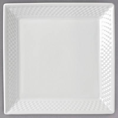 Libbey 999013136 EOS Constellation 8 1/2" Square Lunar Bright White Porcelain Plate
