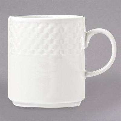 Libbey 999013572 EOS Constellation 12 oz. Lunar Bright White Stacking Porcelain Mug