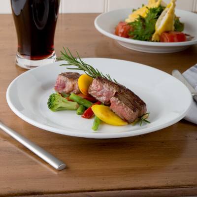 Libbey 999023139 Rigel Constellation 9" Round Lunar Bright White Porcelain Plate