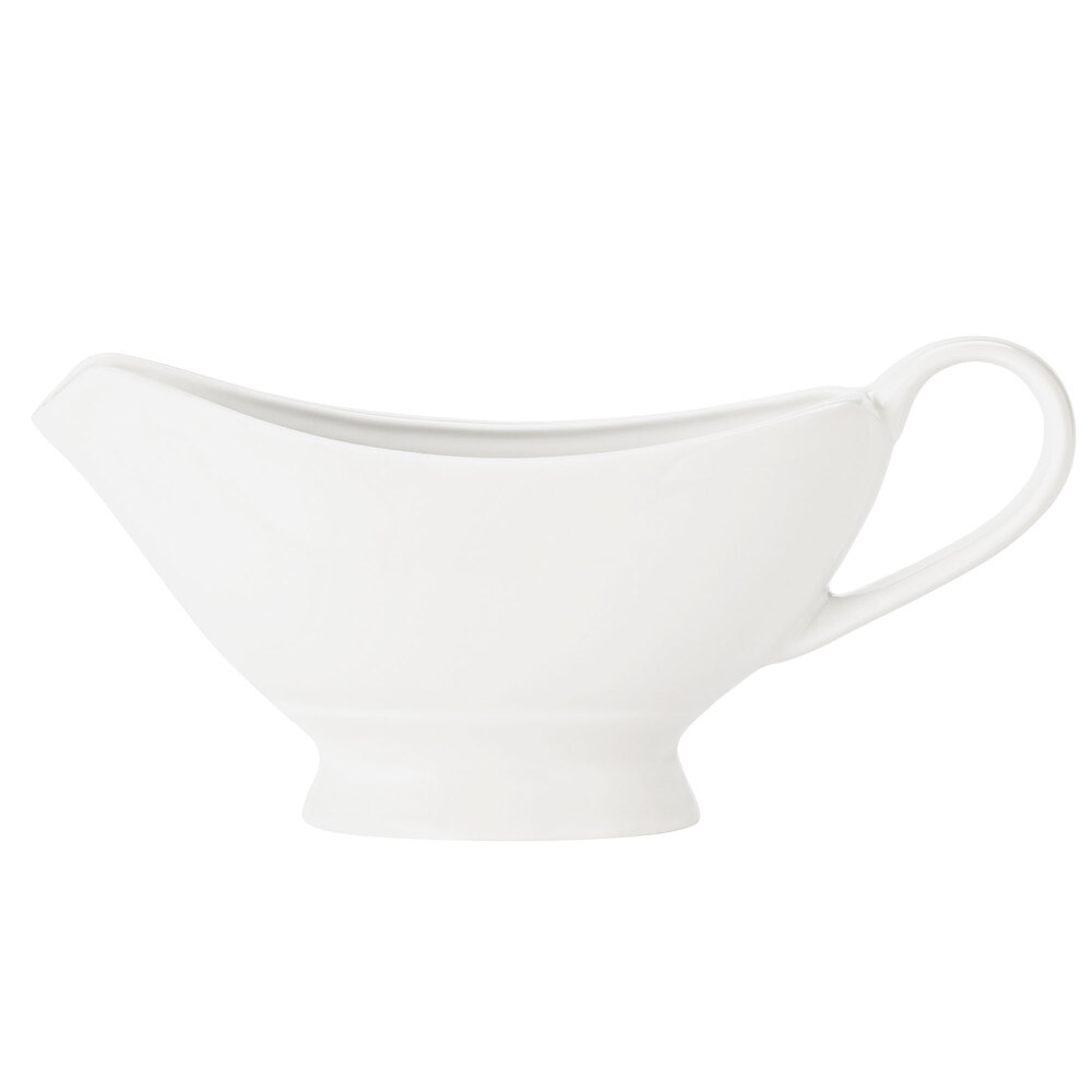 Libbey 999333904 Constellation 7 oz. Lunar Bright White Porcelain Sauce Boat - 12/Case