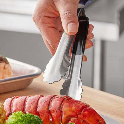 Vollrath 4780620 Jacob's Pride 6" Scalloped Tongs, Black Kool-Touch Handle
