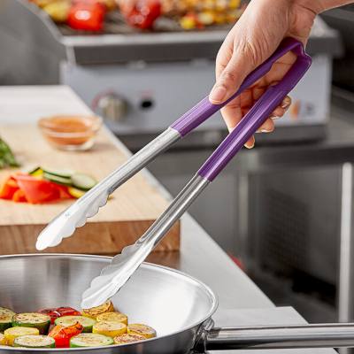 Vollrath 4781280 Jacob's Pride 12" Scalloped Tongs, Purple Allergen-Free Handle