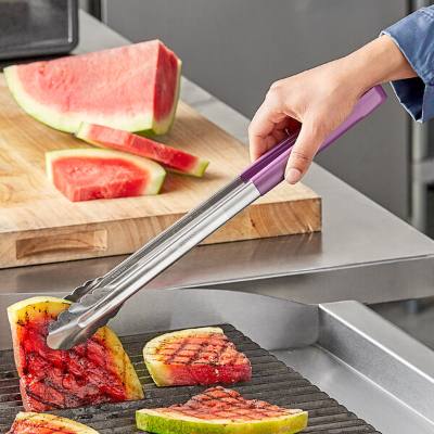 Vollrath 4781680 Jacob's Pride 16" Scalloped Tongs, Purple Allergen-Free Handle