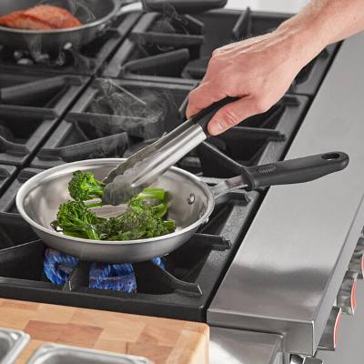 Vollrath 692108 Tribute 8" Tri-Ply Stainless Steel Fry Pan, Black Silicone Handle