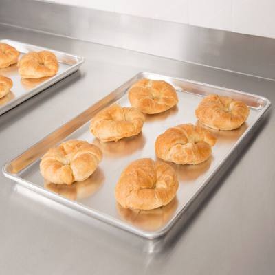 Vollrath 5303 Wear-Ever Half Size 18 Gauge 13" x 18" Wire-in-Rim Aluminum Sheet Pan