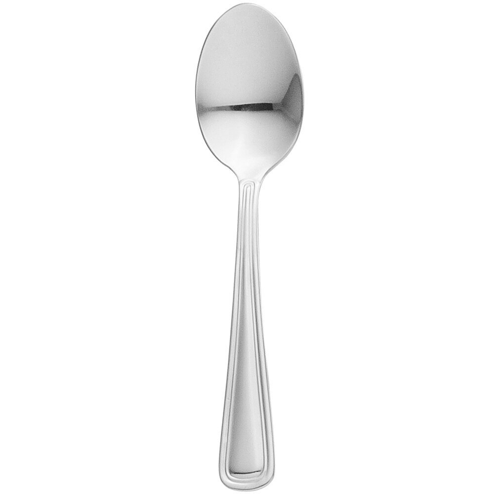 Libbey 101 007 Classic Rim II 4 1/4" 18/8 Stainless Steel Extra Heavy Weight Demitasse Spoon - 36/Case