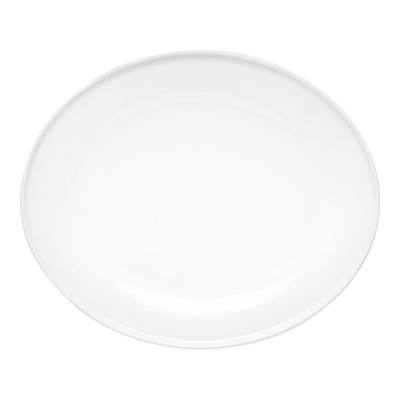 Libbey Ares 13 1/8" x 11" White Oval Porcelain Platter