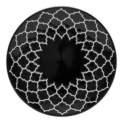 Libbey Samira 7" Black Porcelain Plate with White Embossing