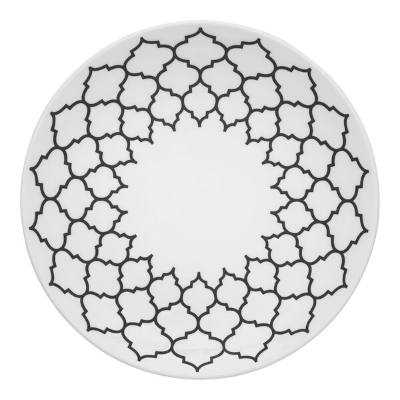 Libbey Samira 7" White Porcelain Plate with Black Embossing