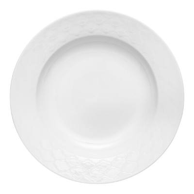 Libbey Samira 11 3/4" White Wide Rim Porcelain Plate