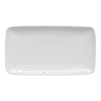 Libbey Samira 11 3/4" x 6 3/8" White Porcelain Rectangular Platter