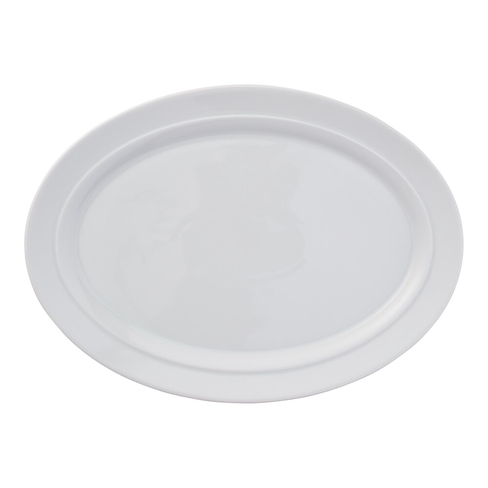 Reserve by Libbey Parisian 11 5/16" x 8 1/4" Porcelain Oval Platter - 6/Case