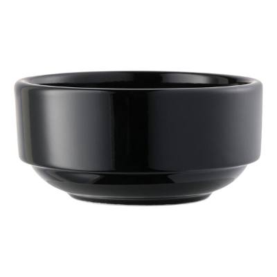 Libbey Porcelana Color 10.5 oz. Black Stackable Round Porcelain Bowl