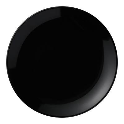 Libbey Porcelana Color 11 1/4" Black Round Porcelain Coupe Plate