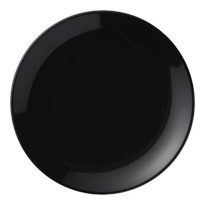 Libbey Porcelana Color 10 1/2" Black Round Porcelain Coupe Plate