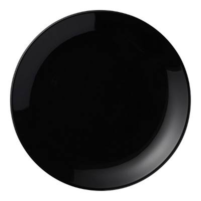 Libbey Porcelana Color 8 1/4" Black Round Porcelain Coupe Plate