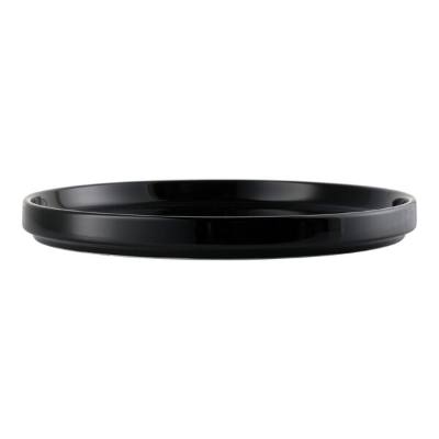 Libbey Porcelana Color 10 1/2" Black Stackable Round Porcelain Plate