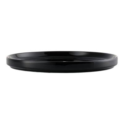 Libbey Porcelana Color 7 3/4" Black Stackable Round Porcelain Plate