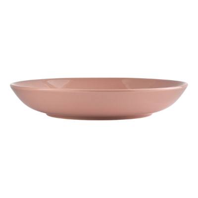 Libbey Porcelana Color 30 oz. Coral Round Low Porcelain Bowl