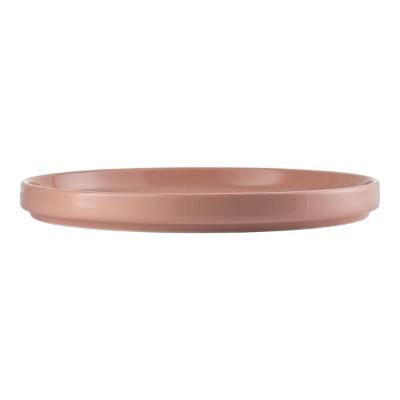 Libbey Porcelana Color 10 1/2" Coral Stackable Round Porcelain Plate