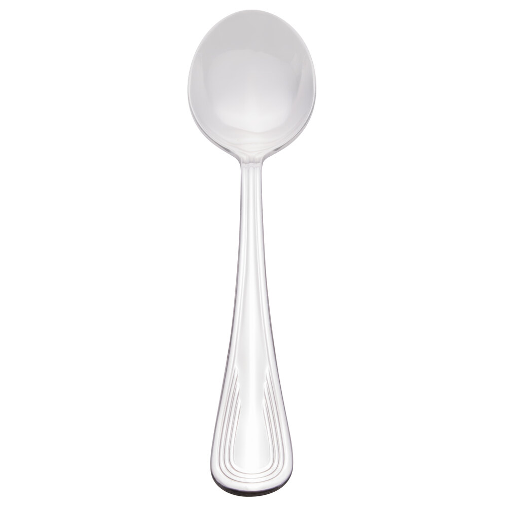 Libbey 129 004 Reflections 6 1/4" 18/0 Stainless Steel Heavy Weight Round Bowl Soup Spoon - 36/Case