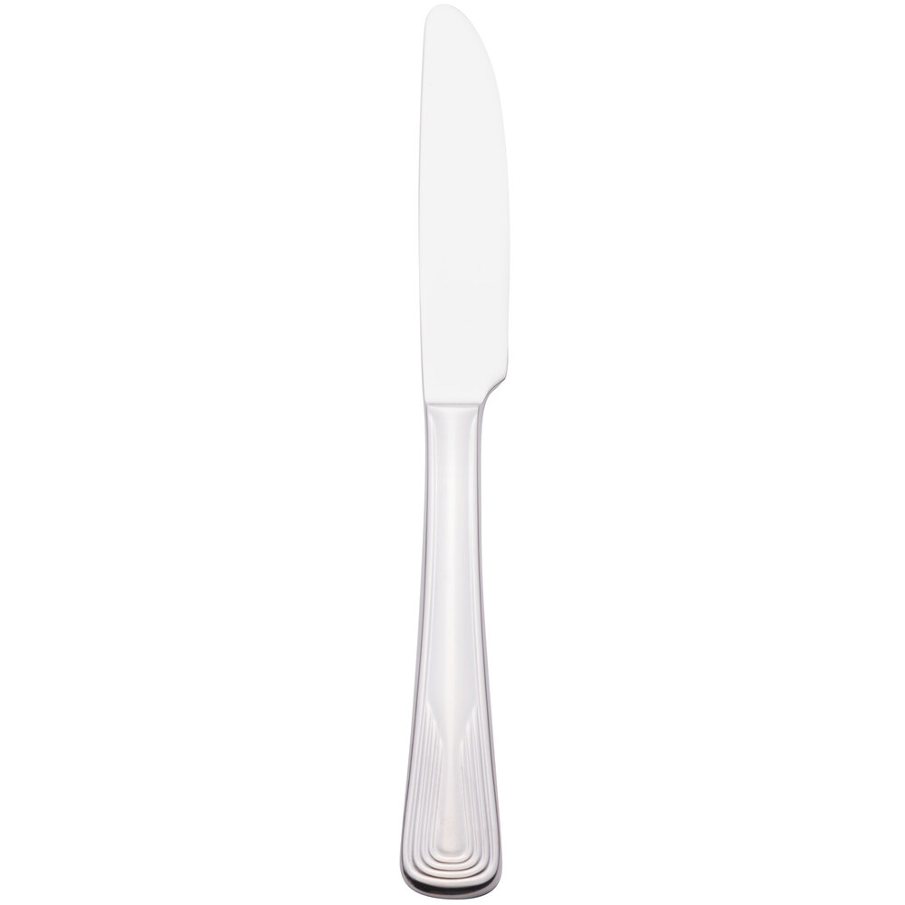 Libbey 129 7922 Reflections 9" 18/0 Stainless Steel Heavy Weight Solid Handle Dinner Knife with Fluted Blade - 12/Case