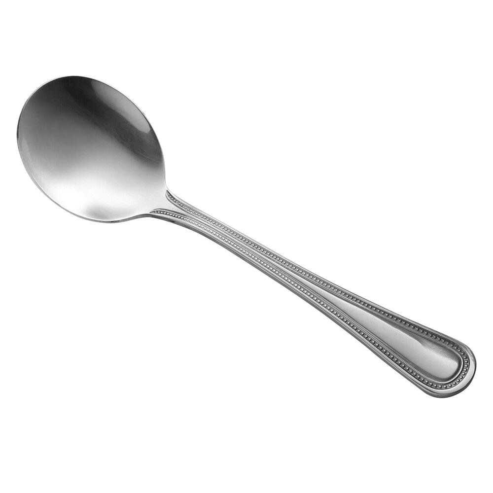 Libbey Brandware 130 016 Harbour 6 1/8" 18/0 Stainless Steel Heavy Weight Bouillon Spoon - 36/Case
