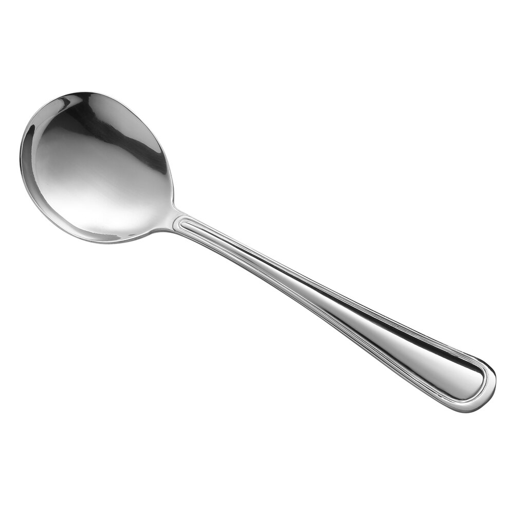 Libbey Brandware 139 004 Classic Rim 6 5/8" 18/0 Stainless Steel Medium Weight Round Bowl Soup Spoon - 36/Case