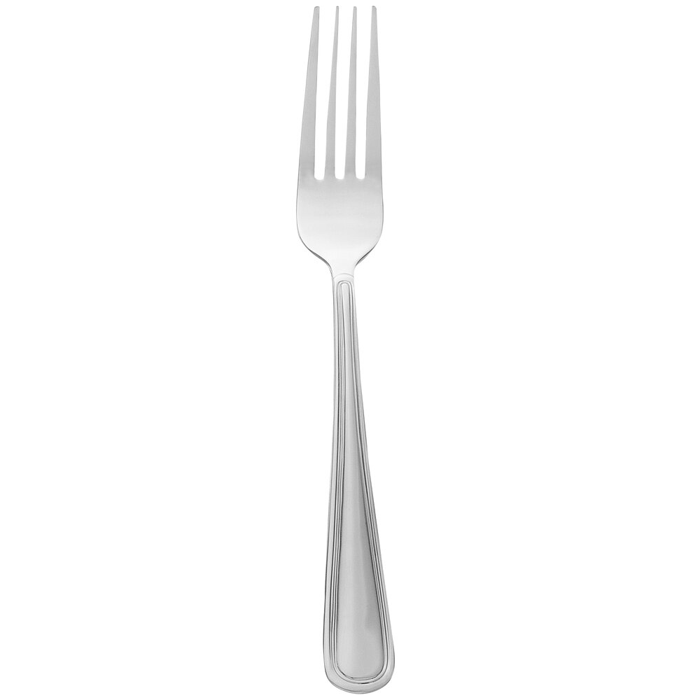 Libbey Brandware 139 039 Classic Rim 8" 18/0 Stainless Steel Medium Weight European Dinner Fork - 36/Case