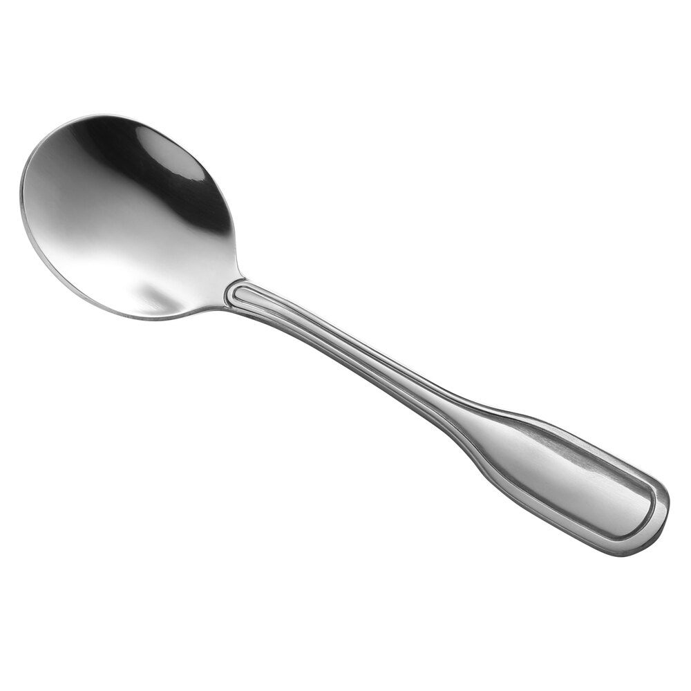 Libbey Brandware 145 016 Wellington 7 5/8" 18/0 Stainless Steel Heavy Weight Bouillon Spoon - 36/Case