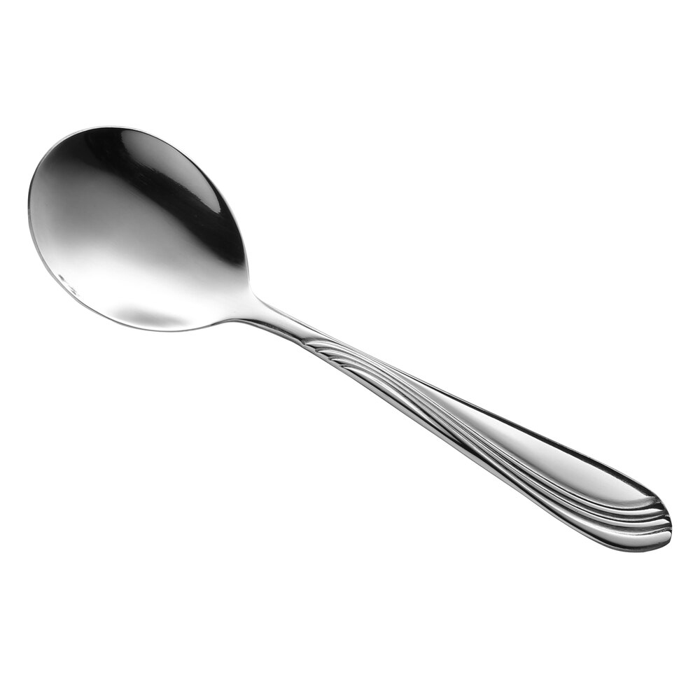 Libbey Brandware 148 016 Riva 6" 18/0 Stainless Steel Medium Weight Bouillon Spoon - 36/Case