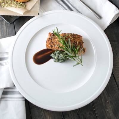 Libbey 1502-10315 Empire 12 1/2" Alpine White Porcelain Plate