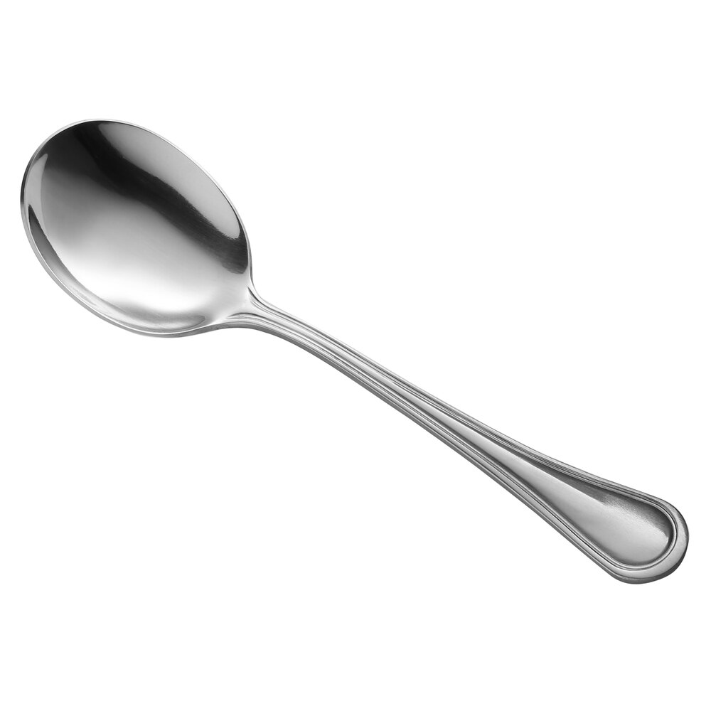 Libbey Brandware 164 004 McIntosh 7 1/2" 18/0 Stainless Steel Heavy Weight Round Bowl Soup Spoon - 36/Case