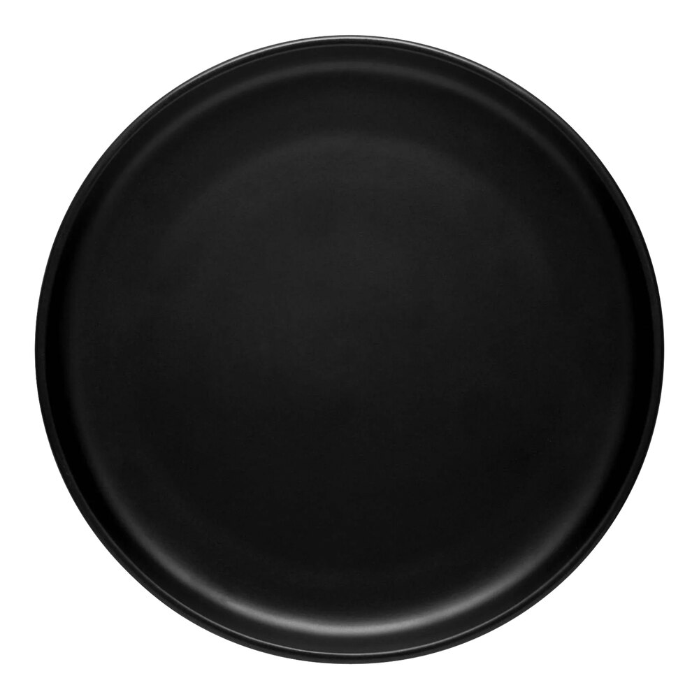 Libbey Driftstone 9" Onyx Satin Matte Porcelain Flat Coupe Plate - 12/Case